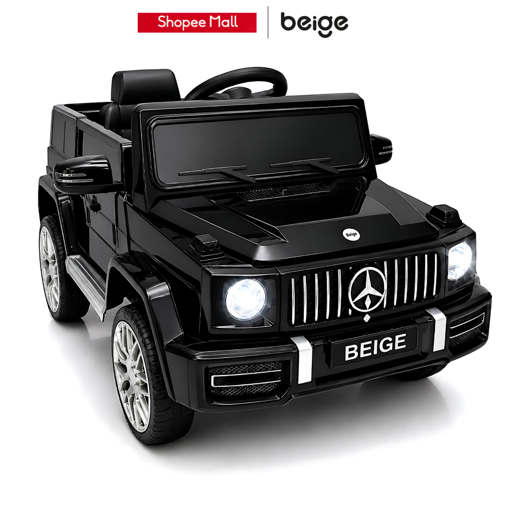 Beige รถไฟฟ้าเด็ก รถแบตเตอรี่คันใหญ่ ผู้ใหญ่นั่งได้ รีโมท รถแบตเตอรี่ นั่งได้2คน 4-12ขวบ