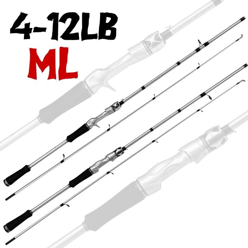 คันเบ็ดตกปลา สปินนิ่ง/เบท ML เวท 4-12LB กราไฟต์คุณภาพสูง เหนียวทนทาน น้ำหนักเบา เหมาะสำหรับตกปลาหน้าดินและตีเหยื่อปลอม