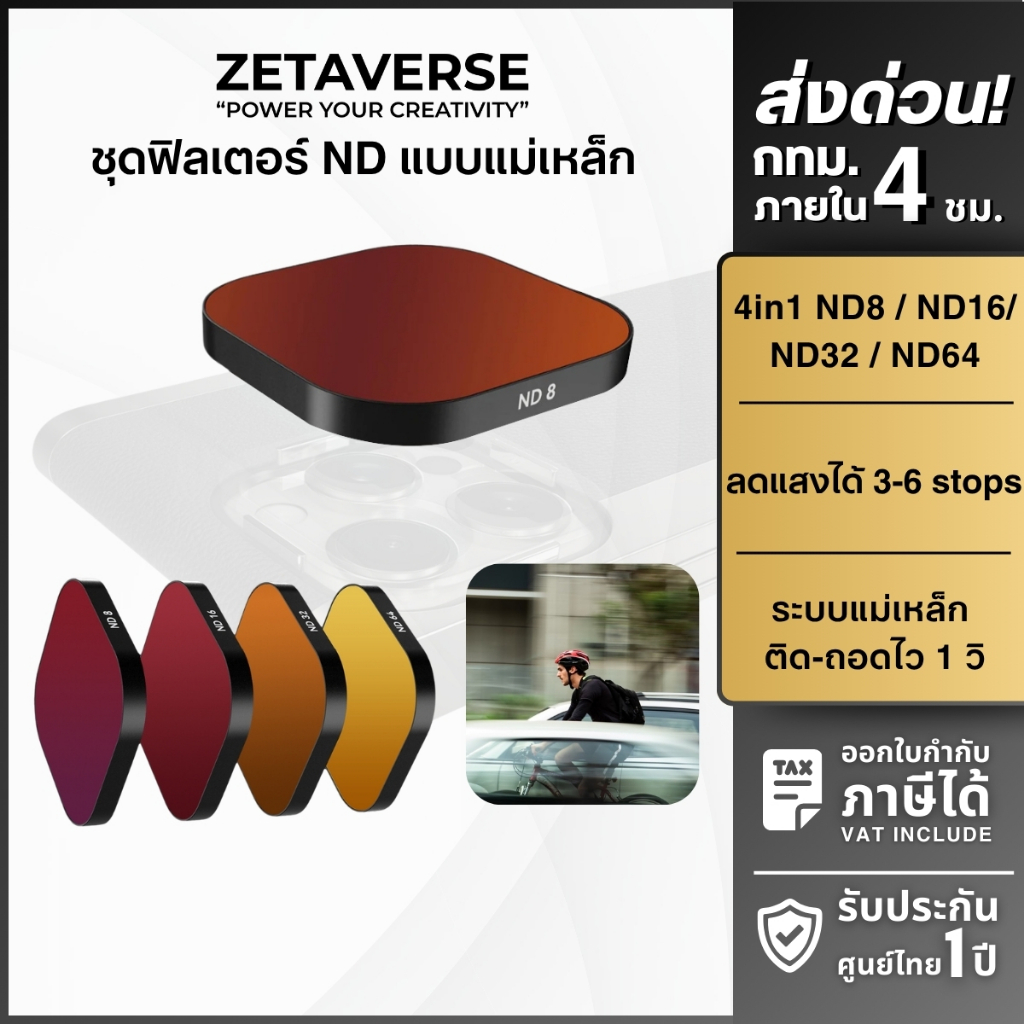ฟิลเตอร์มือถือแบบแม่เหล็ก Fotorgear ND Filter 4in1 Magnetic ลดแสง 4 ระดับ 8/16/32/64