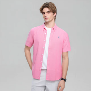 GIORDANO เสื้อเชิ้ตผู้ชายแขนสั้น Men's Oxford Slim Short Sleeve Shirt 01046283