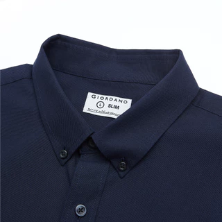 GIORDANO เสื้อเชิ้ตผู้ชายแขนสั้น Men's Oxford Slim Short Sleeve Shirt 01046283