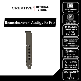 CREATIVE SOUND BLASTER INTERNAL AUDIGY FX PRO การ์ดเสียงภายใน (Internal Sound Card) แบบ PCIe สำหรับคอมพิวเตอร์เดสก์ท็อป