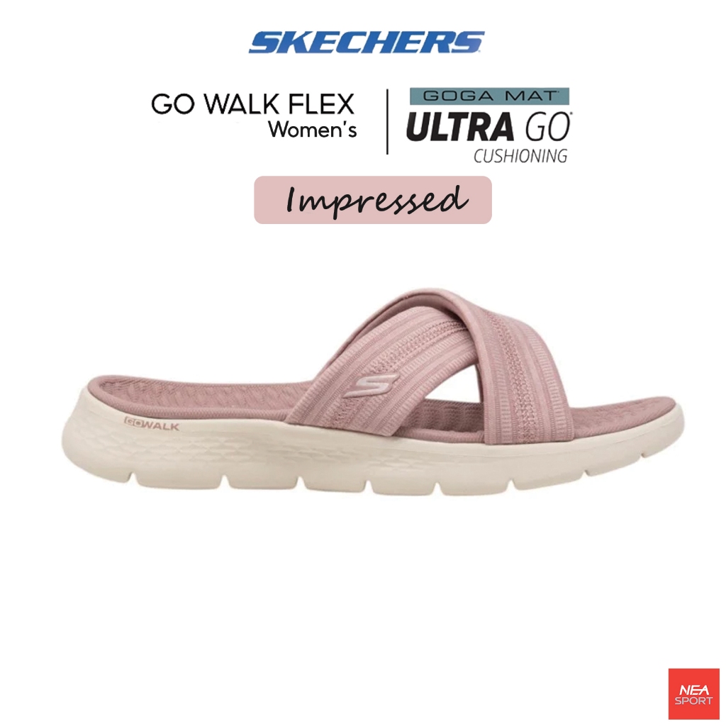 [การันตีความสบาย] SKECHERS Men's GOwalk Flex - Clay รองเท้าแตะ สเก็ตเชอร์ ลิขสิทธิ์ แท้ ชาย