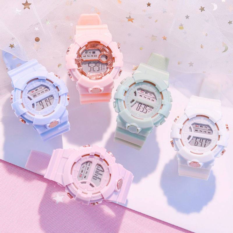 นาฬิกาดิจิตอลเด็ก LED มีไฟกลางคืน กันน้ำ ใส่ออกกำลังกาย รูปที่ 2