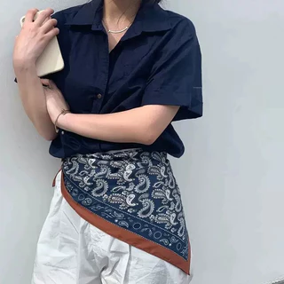 ผ้าพันคอไหมสำหรับผู้หญิง ทันสมัย ผ้าซาติน ผ้าลูกไม้ เนื้อผ้านุ่มสบาย ใช้งานได้หลากหลาย หวาน น่ารัก ไม่เหมือนใคร