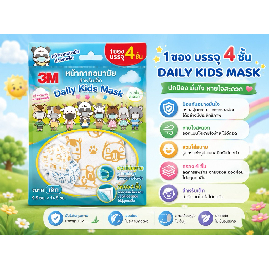 3M หน้ากากอนามัย Daily Mask สำหรับเด็ก
