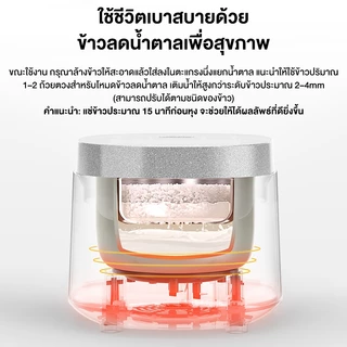CAMEL หม้อหุงข้าว 2L 400W หุงข้าวลดน้ำตาล หม้อในไม่ติด 8เมนูอัจฉริยะ ตั้งเวลาอัจฉริยะ 24ชม
