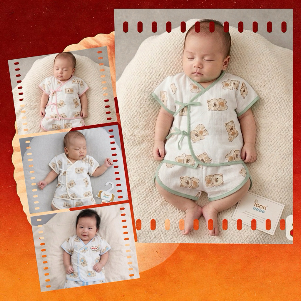 ชุดเด็กเสื้อผูกหน้ากางเกง(ผ้าป่าน)เกรดเอ[ เซต 6 ชุด]= 290฿