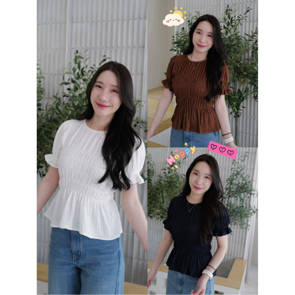 เสื้อจั๊มแขนตุ๊กตา*สีพื้น*ยืดหยุ่นสบาย