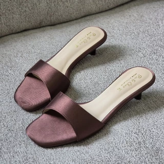 👡 OHODOODEE 👡 ​Chic Satin Step: ส้นสูงซาติน 'ชิค สต็อป' - ความหรูหราที่มาพร้อมความสบาย ✨ (ซาติน)