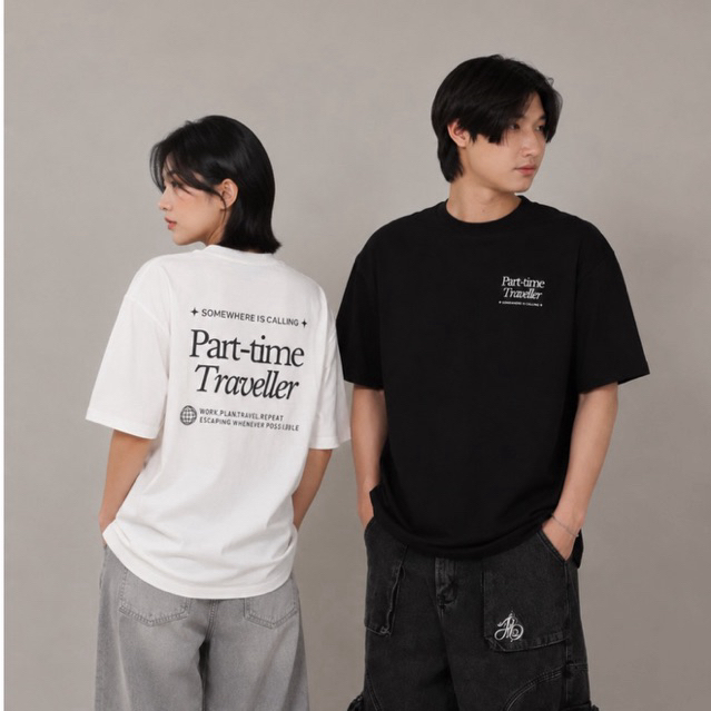 Littlethingsmatter- เสื้อยืด Oversize-Part-time traveller tee