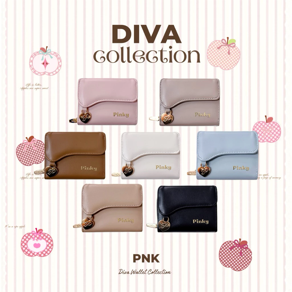 [PINKY] New collection : Diva Wallet (ดีว่า) : กระเป๋าสตางค์แบบพับ พกพาง่าย
