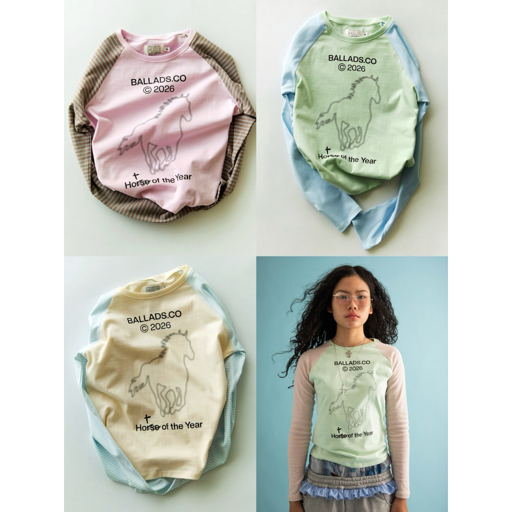 BALLADS Horse of the year Tee เสื้อยืดแขนยาว lot6 สีใหม่ 3 สี