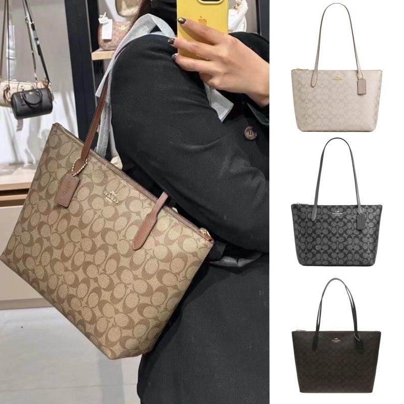 แท้​💯% COACH Zip Top Tote 30 shoulder bag  ปิดเปิดด้วยซิป มีความจุมาก เดินทางสะดวก กระเป๋าสะพายข้าง