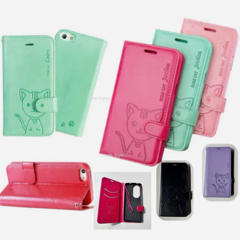 เคสฝาพับ ตั้งได้ สำหรับ Samsung A20 A30 A50 A50S A30S A10S A21S J8 A6Plus A51 A71 J7PRO J7+J7Prime ใส่บัตรแถมสาย Domicat