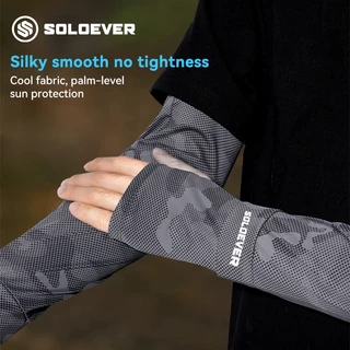 SOLOEVER ลายพราง ปลอกแขน UPF50+ หลวม ปลอกแขนกันแดด 1คู่ ปลอกแขนกัน เสื้อ ผ้าละเอียด