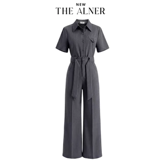 Thealner-AN384 (เซตเสื้อลายริ้วคอปกแขนสั้นกางเกงขายาว)