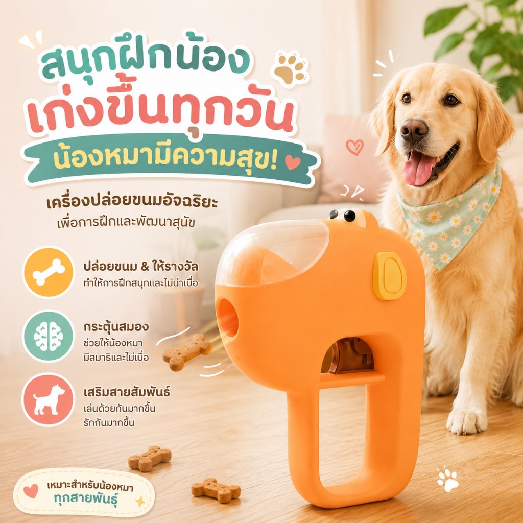 เครื่องให้อาหารอัตโนมัติ🐶ของเล่นสำหรับป้อนอาหารสัตว์เลี้ยง🐱ใช้ได้กับแมวและสุนัข เพิ่มความสนุกสนานและสามารถโต้ตอบไ