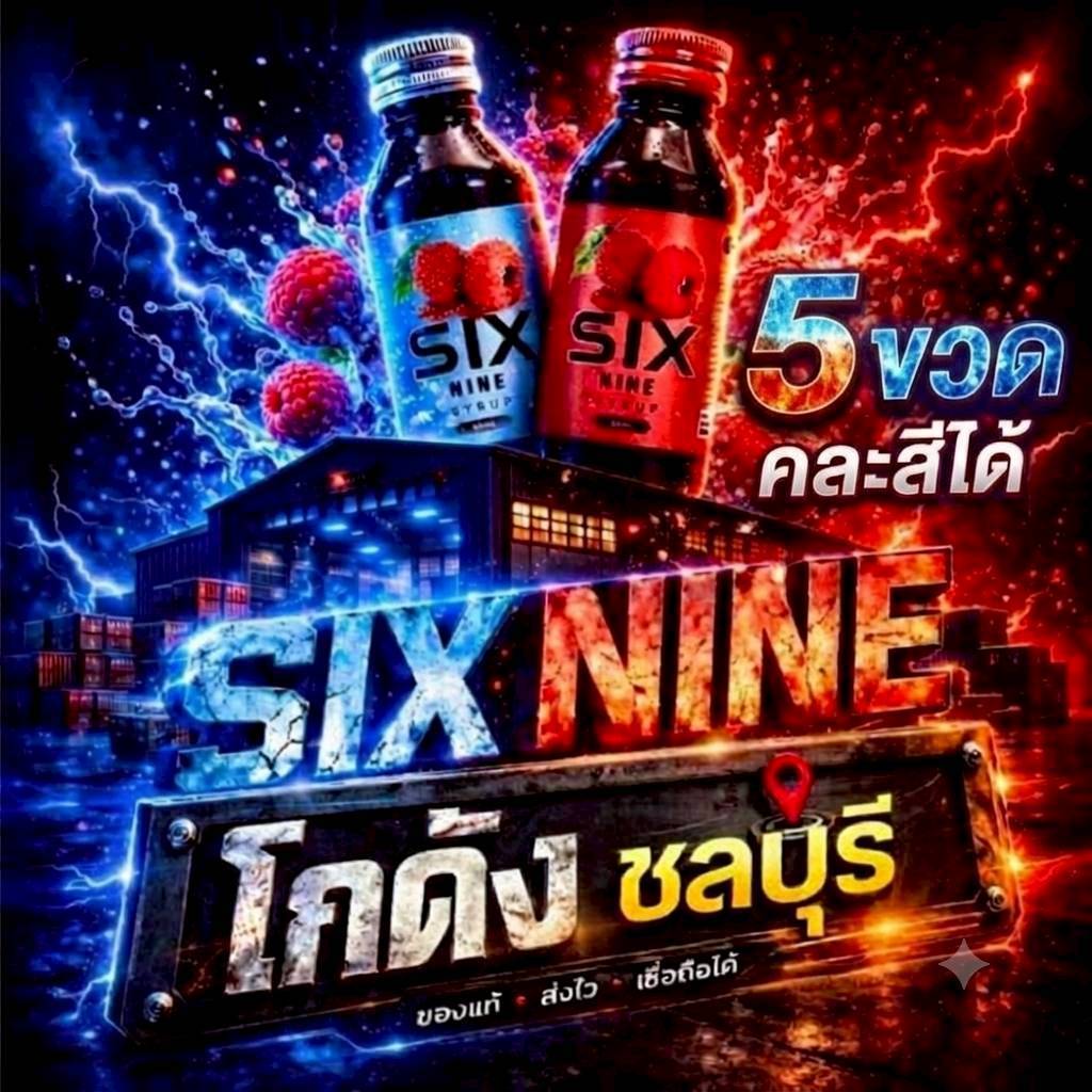 ไซรัปน้ำหวาน Six-Nine 60ml  ฝาแดง ฝาเทา รสชาติหวานหอมเข้มข้นคละสีได้ [ 5 ขวด ]