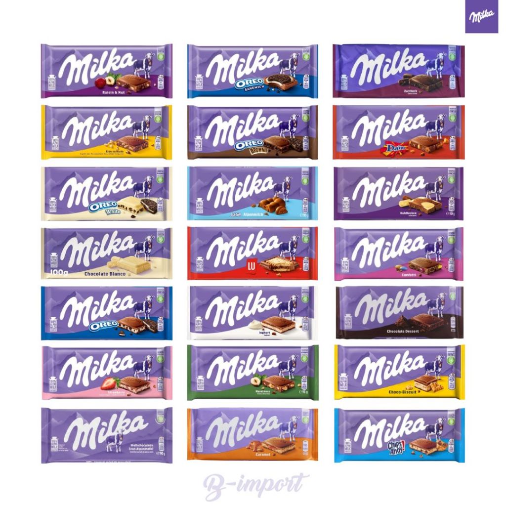 NEW Milka chocolate bar ช๊อคโกแลตจาก เยอรมัน Net: 90 -100 g.