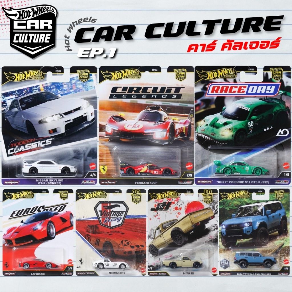 Hotwheels Premium | CAR CULTURE EP.1 ล้อยาง สเกล 1:64