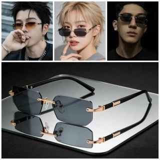 แว่นกันแดดแฟชั่น UV400 รุ่น Nova Rimless ดีไซน์ไร้กรอบ Vintage Modern แว่นกันแดดทรงสี่เหลี่ยม แฟนชั่นสไตล์เกาหลีสุดฮิต