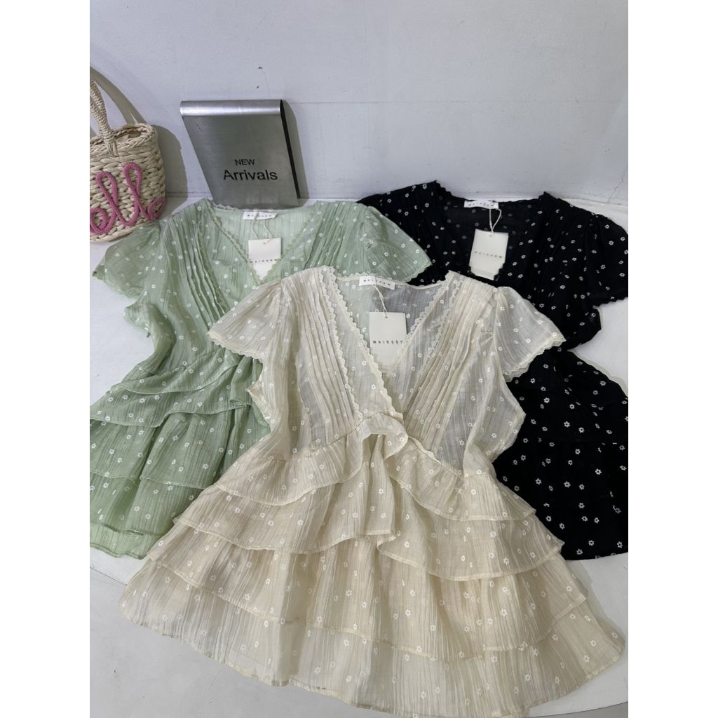 ป้าย MAIKAEW เสื้อคอวี ผ้าซีฟองเนื้อดี
