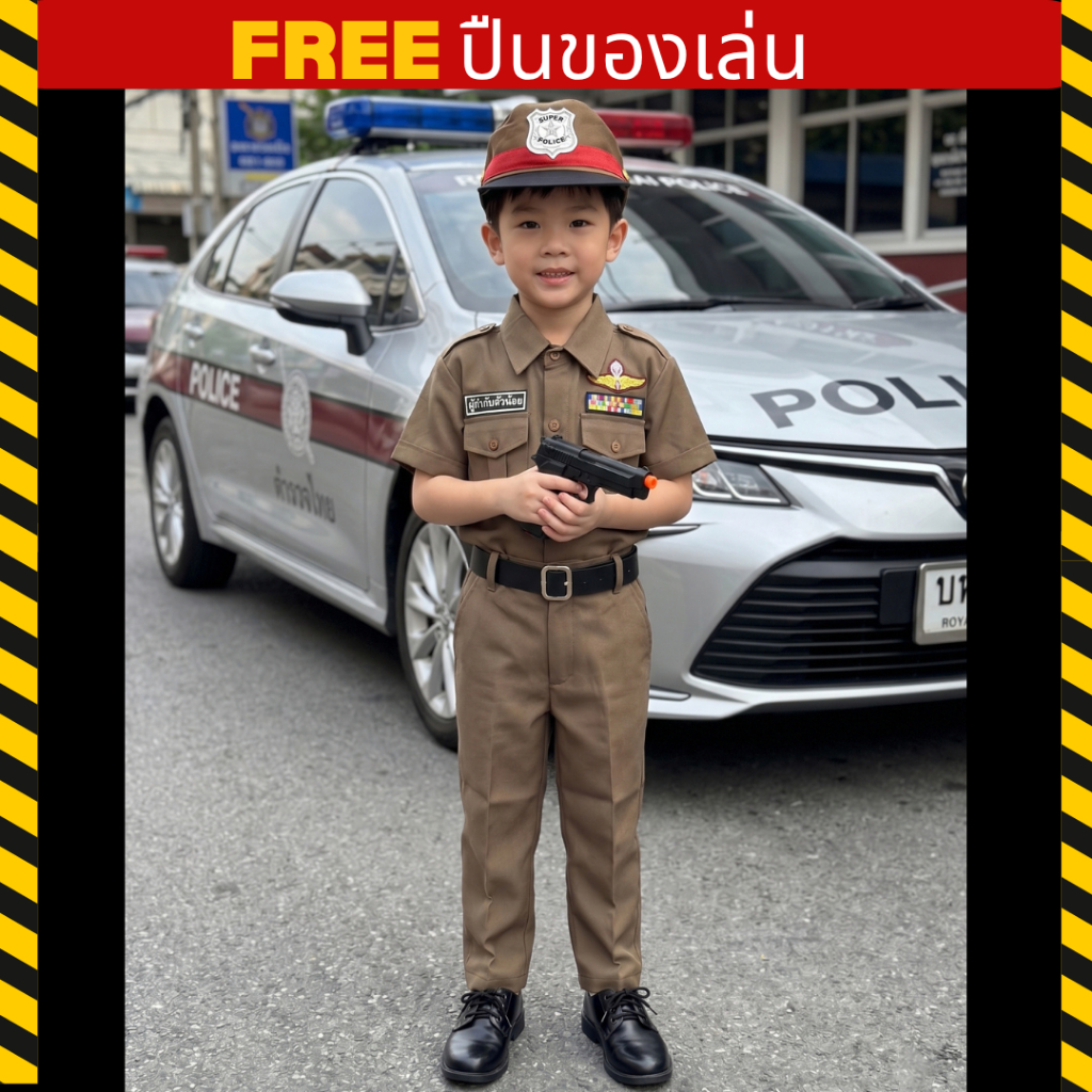 (KIDCITY) ชุดตำรวจเด็กหญิง (Police) แถมปืนของเล่น ชุดอาชีพเด็ก