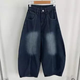 JINJEANS-(XS-9XL) รวมสีรุ่นมินิบอลลูนกางเกงยีนส์ทรงหลวม ขากว้างมาก ขาใหญ่สะโพกใหญ่ ใส่สบาย baggy barrel บอลลูน