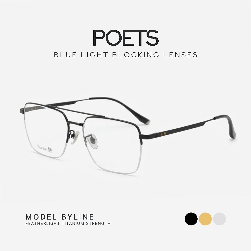 POETS รุ่น BYLINE กรอบไทเทเนี่ยมเส้นบาง เรียบหรูทันสมัย น้ำหนักเบา กรอบไทเทเนี่ยม