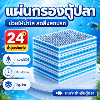 ใยกรองตู้ปลา ฟองน้ำกรองน้ำ กรองละเอียด น้ำใสใน 24 ชม. ใช้งานทน ไม่ต้องเปลี่ยนน้ำบ่อย