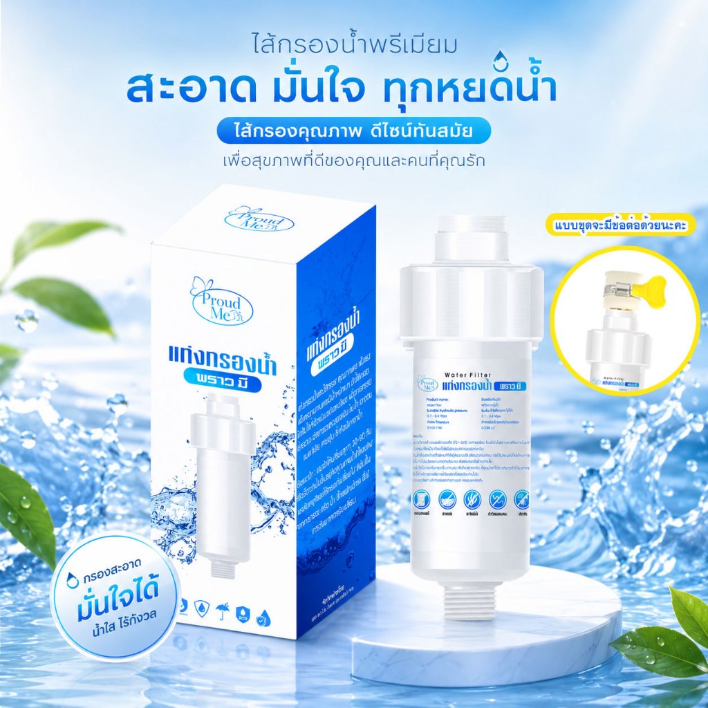 แท่งกรองน้ำProudMe เปลี่ยนไส้กรองได้ กรองสิ่งเจือปนจากน้ำ PP 5ไมครอน C45