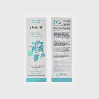 Nature Touch - PRAI-D Toothpaste 100 g.ยาสีฟันสมุนไพร,ใช้เท่าเมล็ดถั่วเขียว,มีฟลูออไรด์,ปากสะอาดสดชื่นตั้งแต่ตื่นจนหลับ