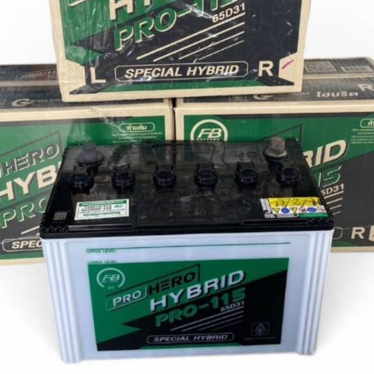 แบตเตอรี่ FB PRO HERO-115 (65D31) ขั้ว R/L แบตพร้อมใช้