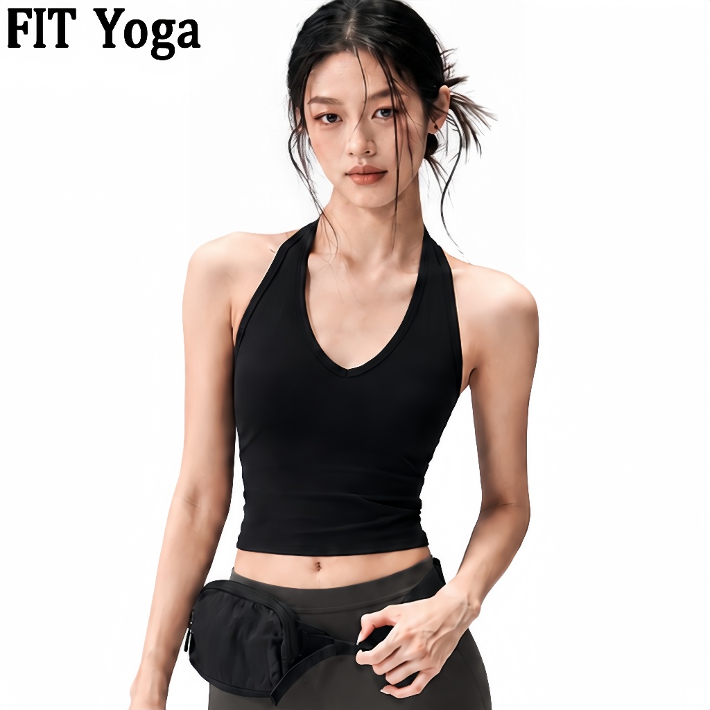 FitYoga เสื้อสูทคอโยคะคอพร้อมแผ่นหน้าอกที่สวยงามชุดชั้นในกีฬาฤดูร้อนการฝึกซ้อมการวิ่งที่ระบายอากาศได้