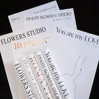 กระดาษห่อช่อดอกไม้ 20 แผ่น ลาย Flowers Studio กระดาษห่อดอกไม้สวย เรียบหรู