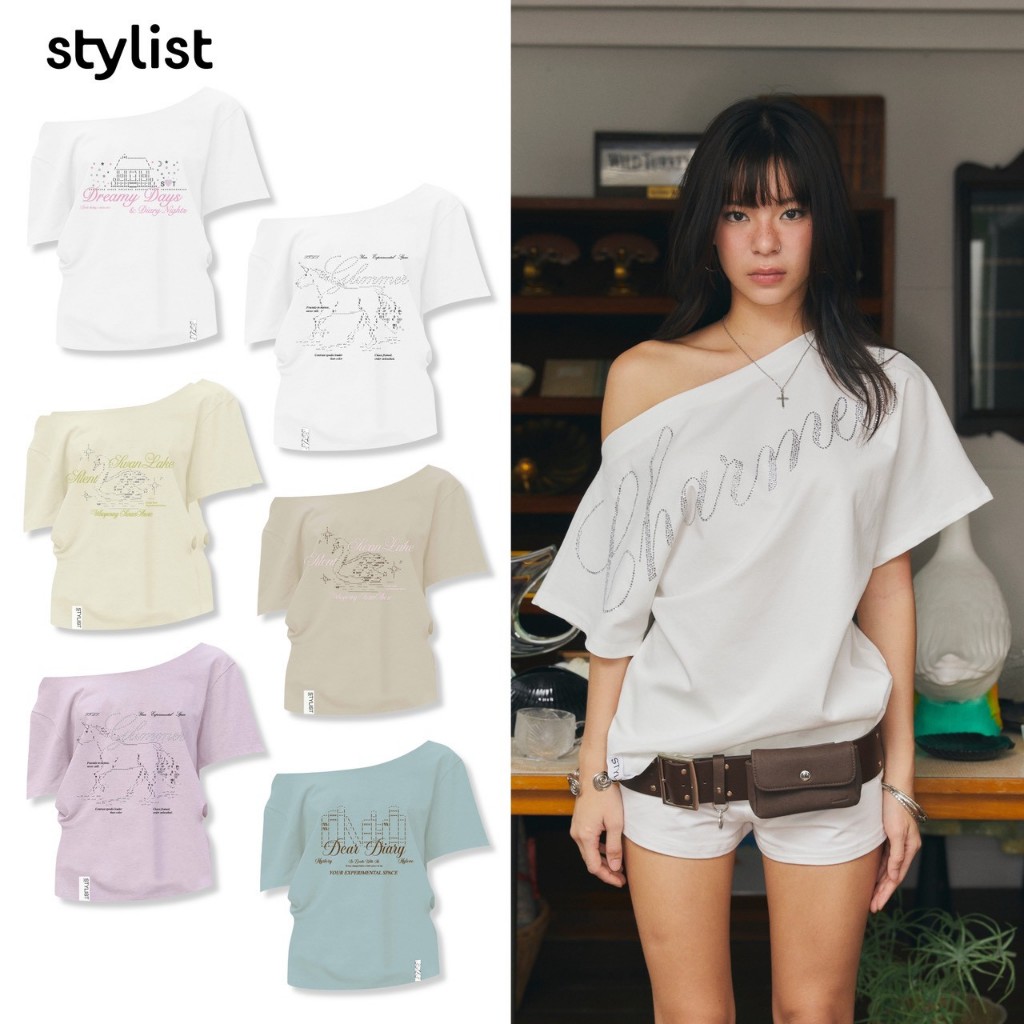STYLIST x Brinkkty (S-3XL) -T-Shirts-Ruzee-008 ปาดไหล่