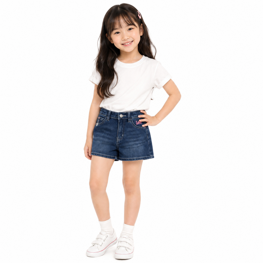 LEE กางเกงขาสั้นเด็กผู้หญิง  รุ่น LK S323GSHON10 - สียีนส์