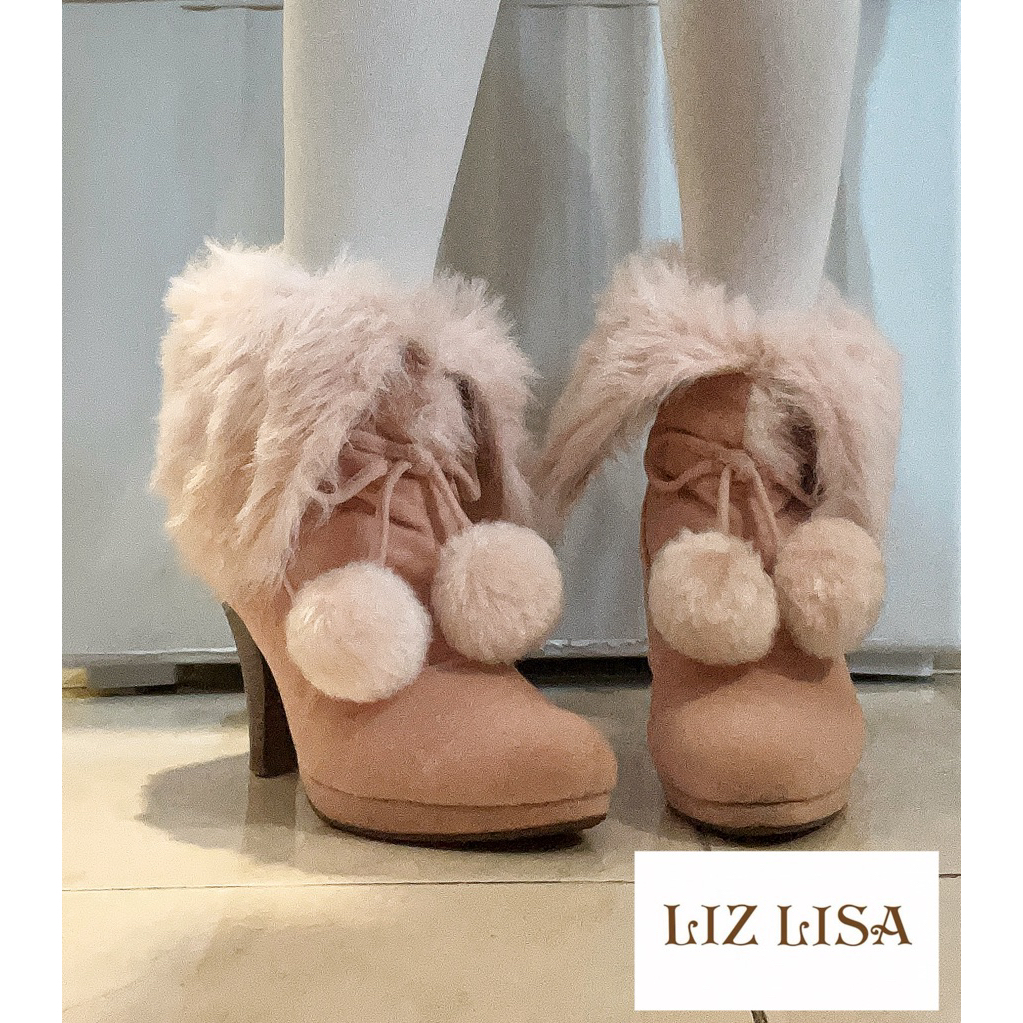 LizLisa🩷🎀รองเท้าบูทฤดูหนาวสีชมพู