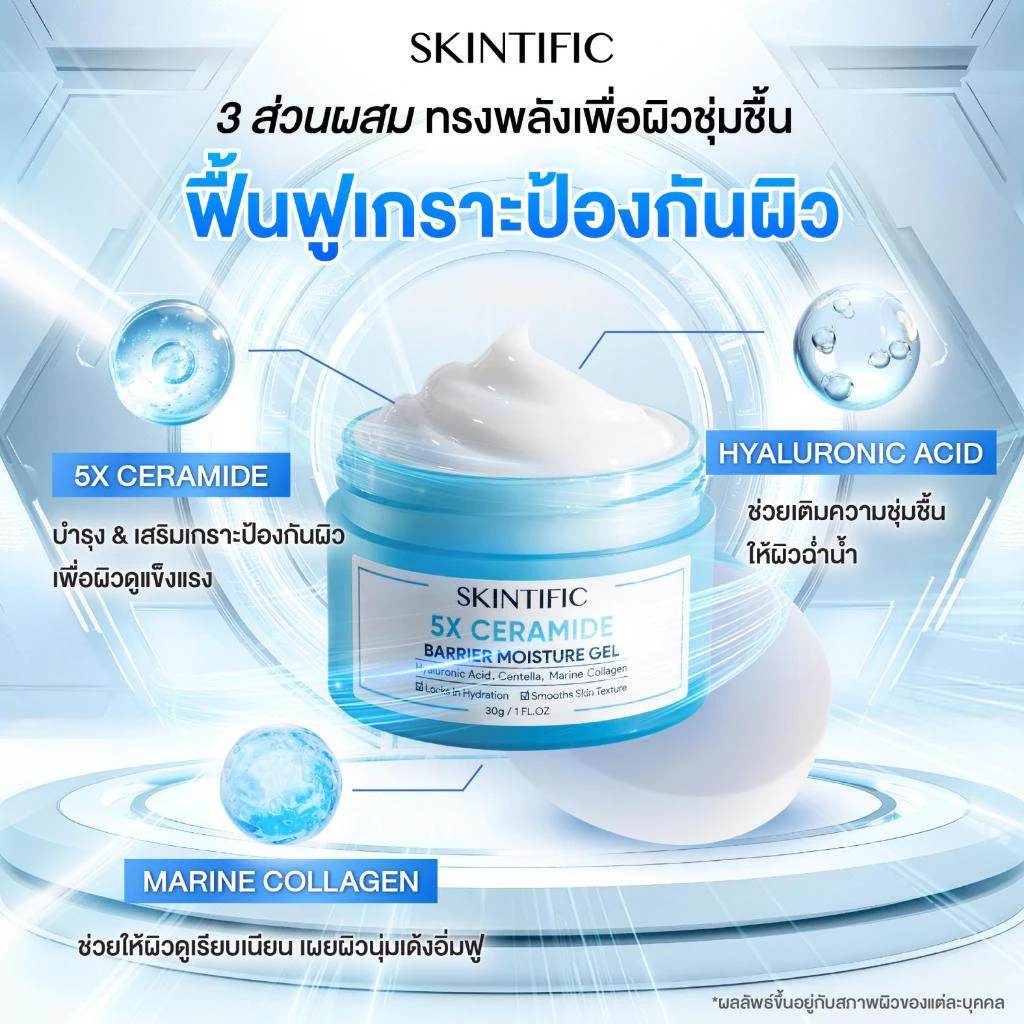 [NO.1]SKINTIFIC 5X Ceramide Barrier Moisturizer Gel มอยเจอร์ไรเซอร์ ครีมทาหน้า ฟื้นบำรุงเกราะป้องกันผิว ปลอบประโลมรอยแดง thumbnail 6