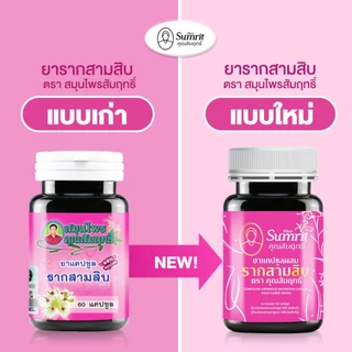 [ร้านค้าทางการ] โปรโมชั่น 2 กระปุก รากสามสิบ คุณสัมฤทธิ์ บรรจุ 60 แคปซูล บำรุงร่างกาย บำรุงโลหิต (สุภาพสตรี)