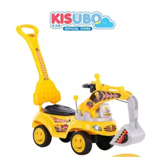 KISUBO รถแมคโครเด็ก 4 ล้อ 25-60cm Kids Ride On มีไฟ มีเสียงเพลง บังคับตักขึ้นลงได้