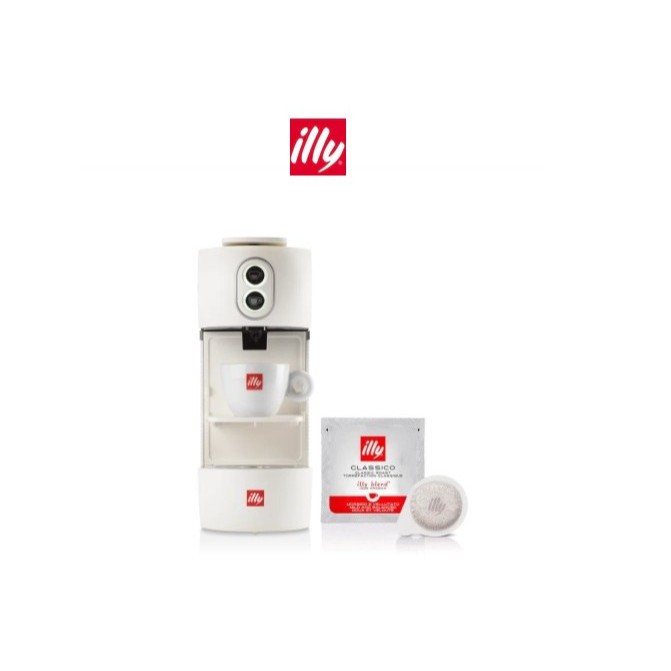 illy Easy Coffee Machine For E.S.E.Pods (White)+illy E.S.E.Pods Classico Coffee-Medium Roast (Contai