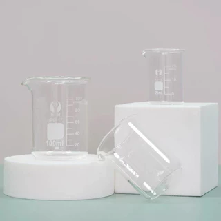 บีกเกอร์แก้ว (Beaker Glass) ขนาด 25ml 50ml 100ml 150ml 200ml 250ml พร้อมส่งในไทย