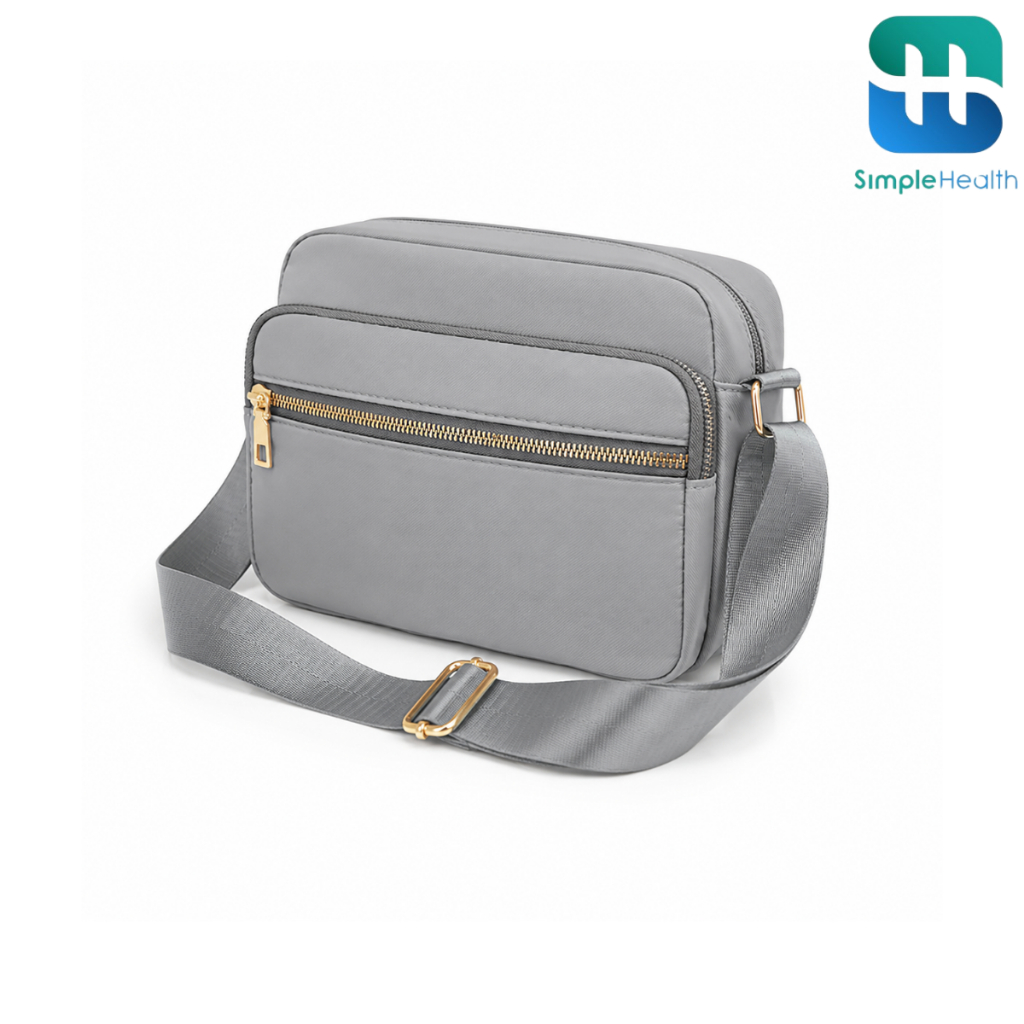 Simple Healthcare กระเป๋าสะพายข้าง กระเป๋าสะพายไหล่ Crossbody Bag ผ้าออกฟอร์ด กันน้ำ มีหลายช่อง สายปรับได้