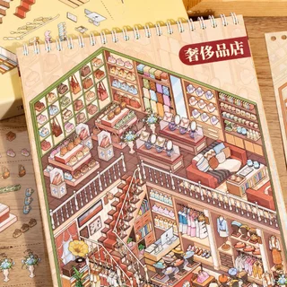 [Stock Up Series] สติกเกอร์ภาพทิวทัศน์จำลองขนาดเล็ก สำหรับตกแต่งสมุดบันทึก DIY และช่วยผ่อนคลายความเครียด