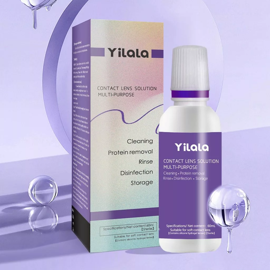 Yilala ผลิตภัณฑ์แช่คอนแทคเลนส์​ 60 ml หมดอายุ 2026/05