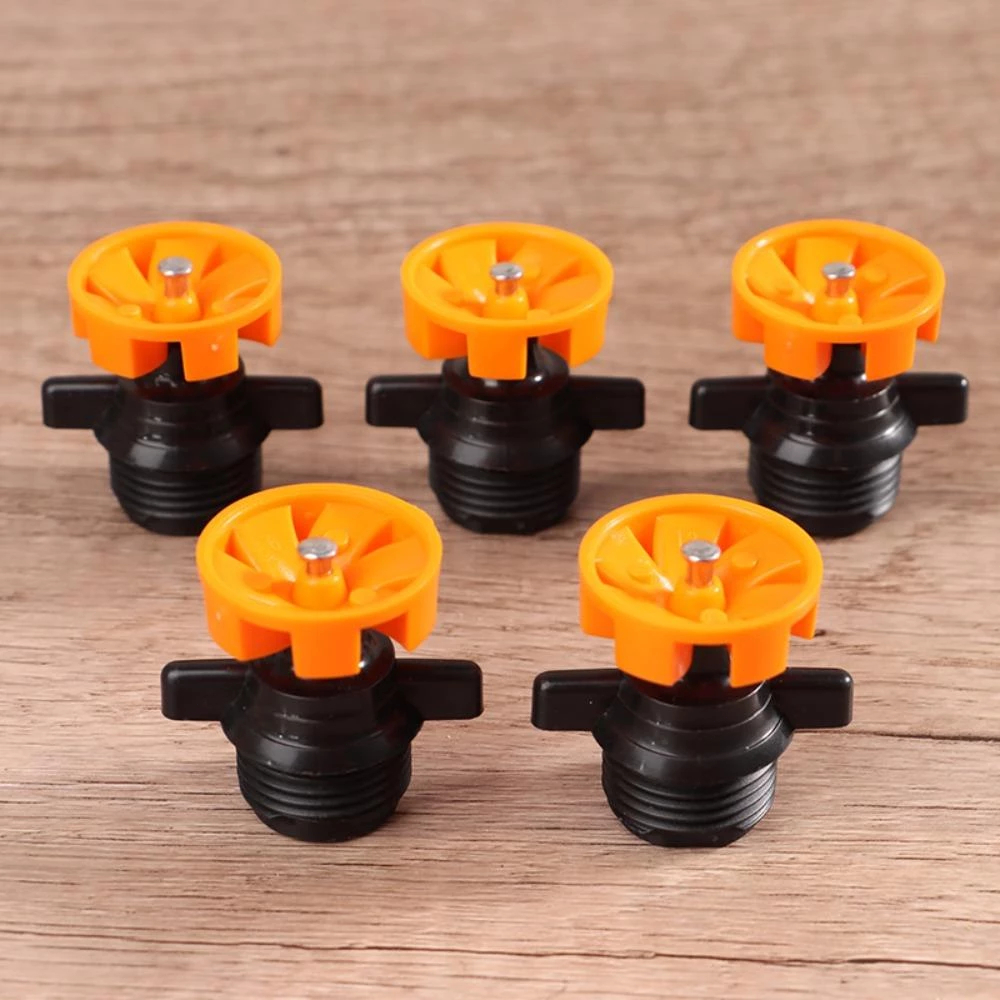 10ชิ้น สปริงเกลอร์รดน้ำอัตโนมัติหมุนได้1/2 1/4 "เกลียวตัวผู้หมุนได้360องศาสวนสวนสนามหญ้าผักชลประทาน