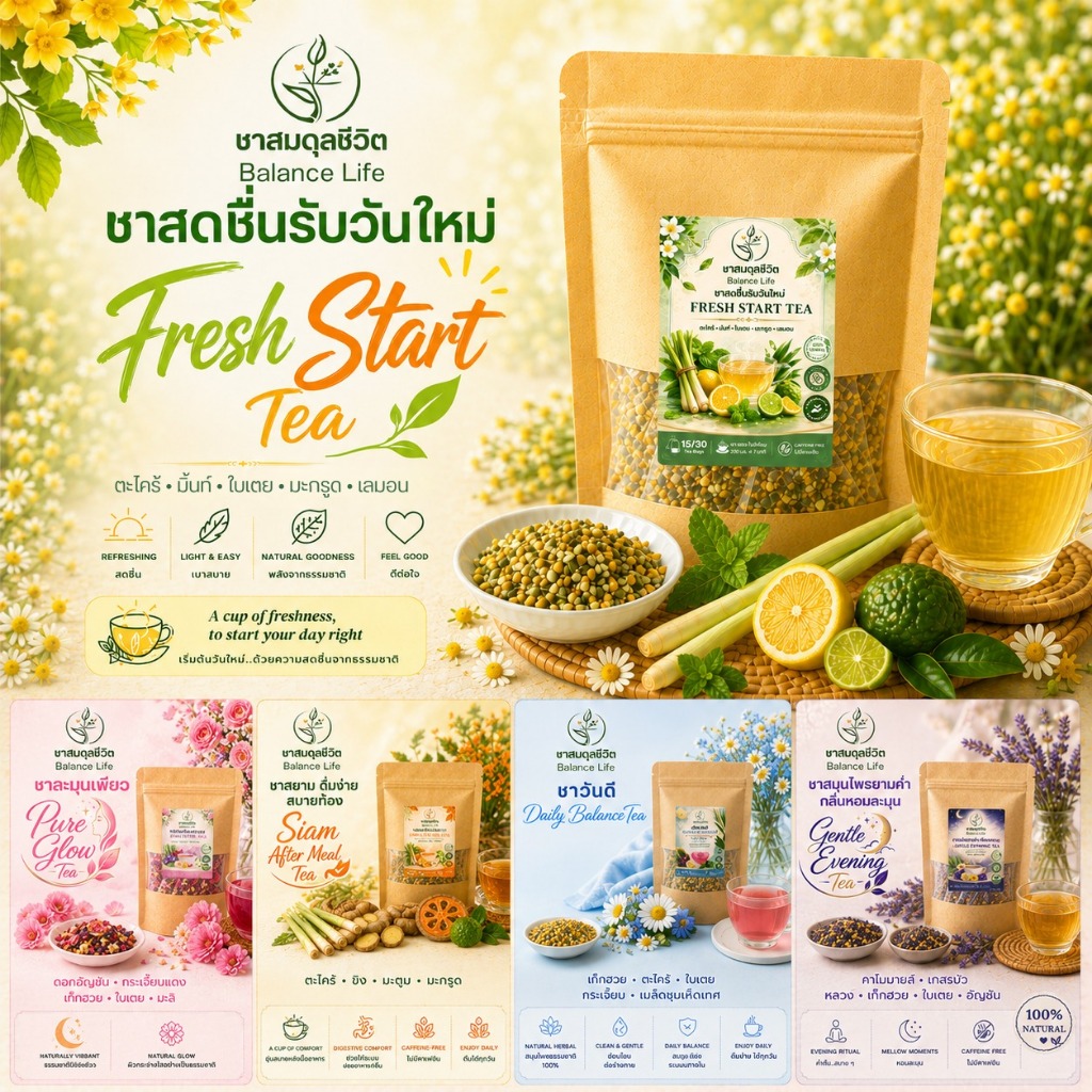 ชาสมุนไพร 5 สูตรขายดี | ชาสมุนไพร 5 สูตรลับประจำร้าน | ชาสมุนไพร ออร์แกนิก | Herbal Tea