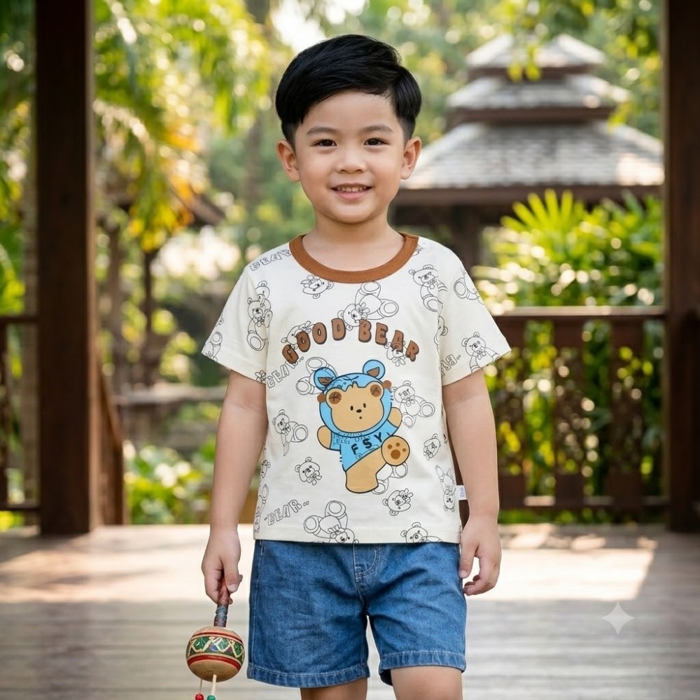 เทรนด์วันนี้พิมพ์ลายการ์ตูนสุดน่ารัก เสื้อยืด คอกลม แขนสั้น ผ้านุ่ม ได้ดี เหมาะสำหรับ3เดือน-3ปีเด็กหญิง เด็กผู้ชาย“DA-O”